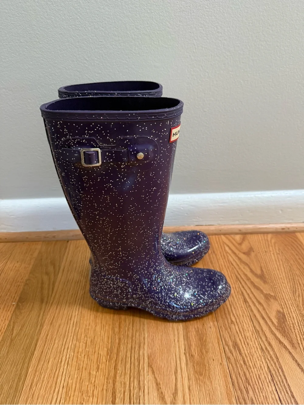 Hunter Kids Purple Glitter Rain Boots